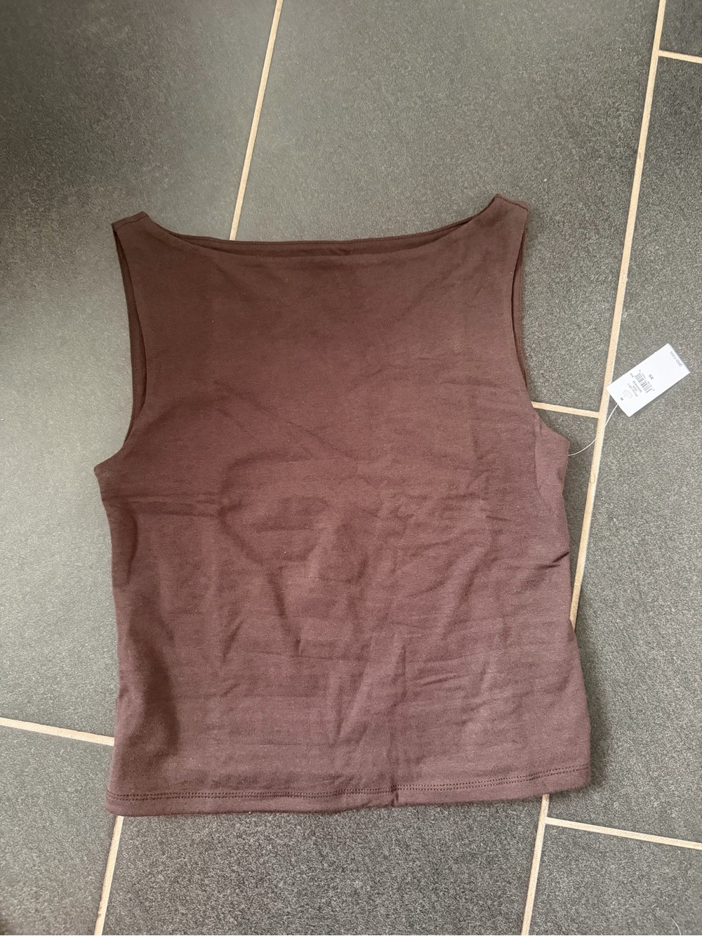 Gap CloseKnit Jersey Boatneck Crop Tank Top size XS Terra brown
